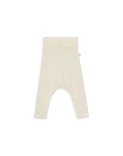 Leggings med hulmønster i merinould/silke til nyfødt
