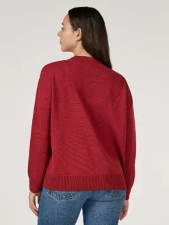 Løstsiddende crew neck i merinould til kvinder