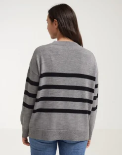 Løstsiddende crew neck i merinould til kvinder