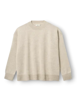 Løstsiddende crew neck i merinould til kvinder