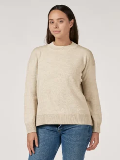 Løstsiddende crew neck i merinould til kvinder