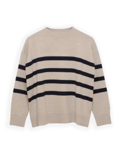 Løstsiddende crew neck i merinould til kvinder