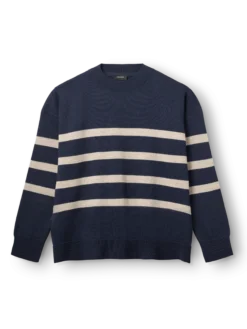 Løstsiddende crew neck i merinould til kvinder