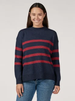 Løstsiddende crew neck i merinould til kvinder