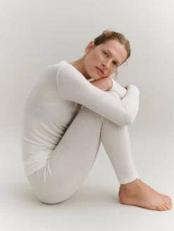 Merinouldleggings med bred elastikkant til damer