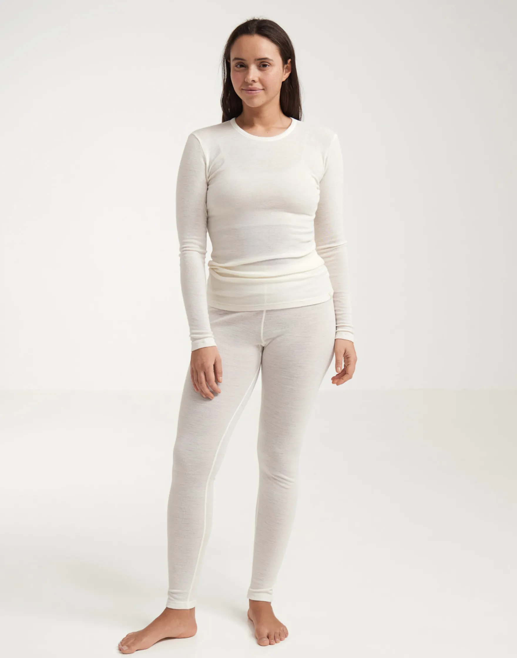 Merinouldleggings med bred elastikkant til damer