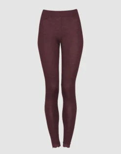 Merinould/silke leggings med blondekant til kvinder