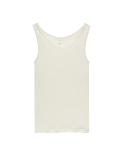 Merinould/silke tank top med blondekant til kvinder