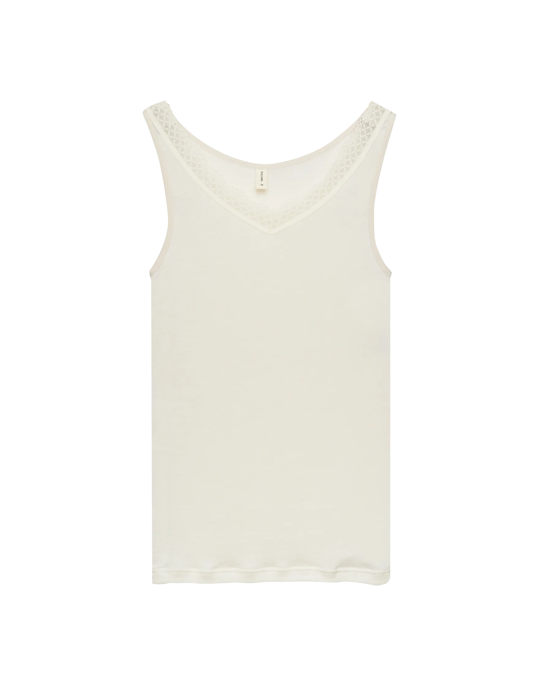 Merinould/silke tank top med blondekant til kvinder