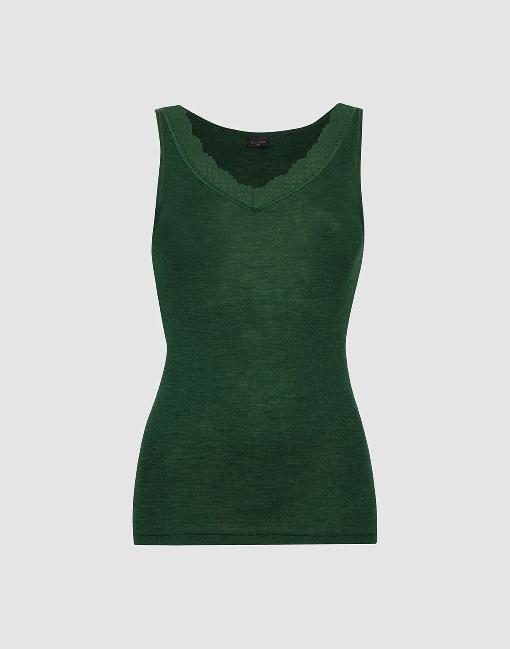 Merinould/silke tank top med blondekant til kvinder