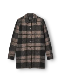 Overshirt i uld/bomuld til kvinder