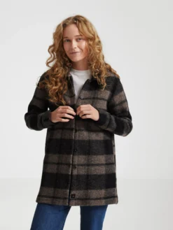 Overshirt i uld/bomuld til kvinder