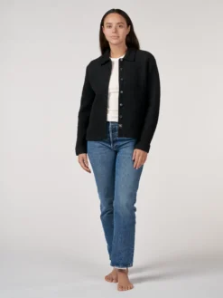 Overshirt i uld/bomuld til kvinder