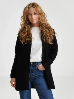 Overshirt i uld/bomuld til kvinder