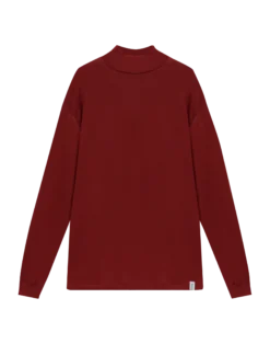 Plus size bluse med høj hals i merinould til kvinder