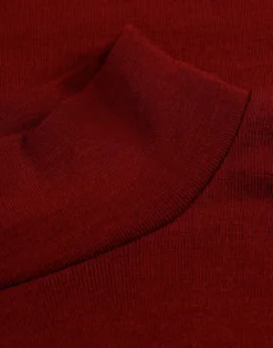 Plus size bluse med høj hals i merinould til kvinder