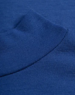 Plus size bluse med høj hals i merinould til kvinder