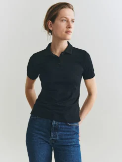 Polo T-shirt i merinould til kvinder