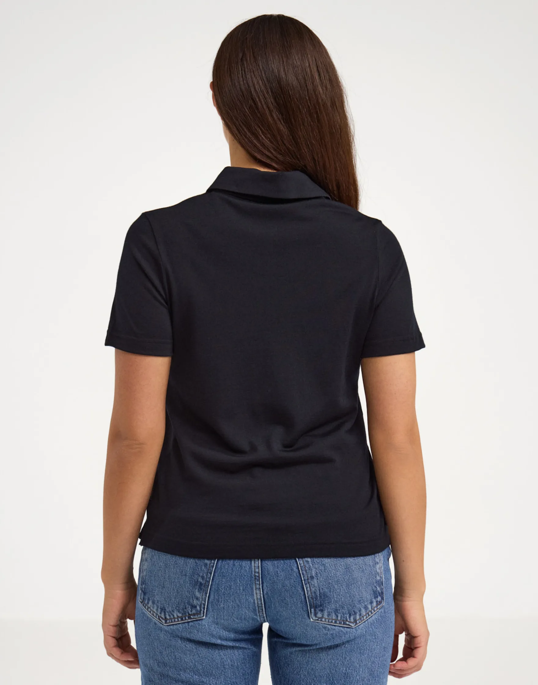 Polo T-shirt i merinould til kvinder