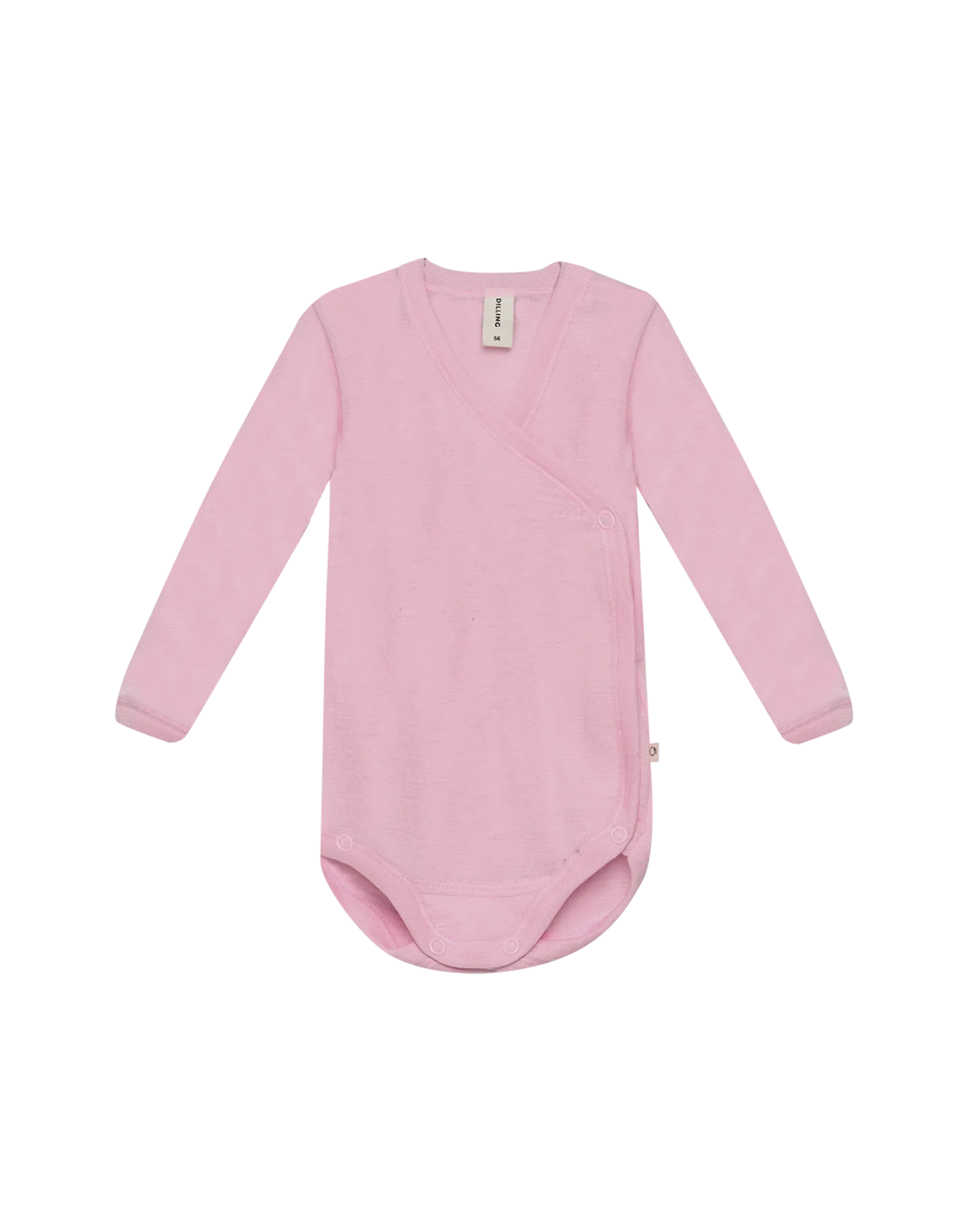 Slå-om body i merinould/silke til baby