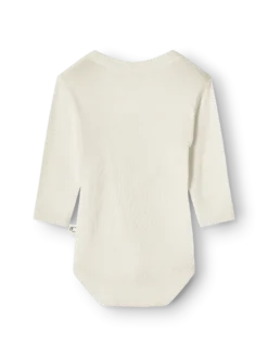 Slå-om body i merinould/silke til baby