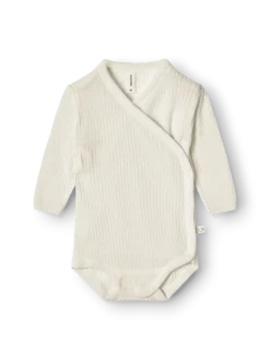 Slå-om body i merinould til baby