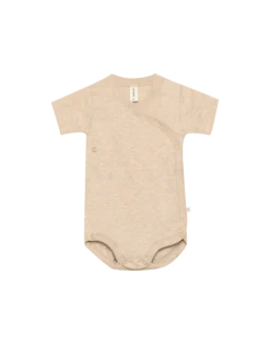 Slå-om-body med korte ærmer i bomuld til baby