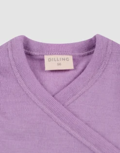 Slå-om body med lange ærmer i merinould til baby