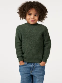 Sweatshirt i merinouldfleece til børn