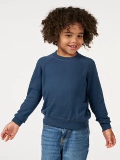 Sweatshirt i merinouldfrotté til børn