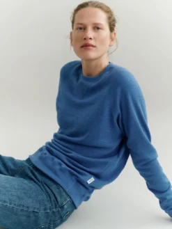 Sweatshirt i merinouldfrotté til kvinder