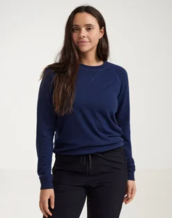 Sweatshirt i merinouldfrotté til kvinder
