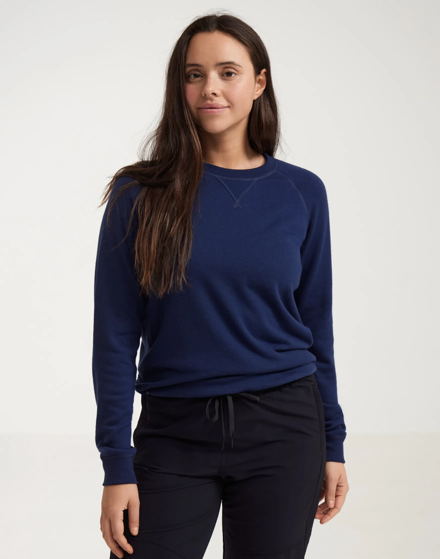 Sweatshirt i merinouldfrotté til kvinder