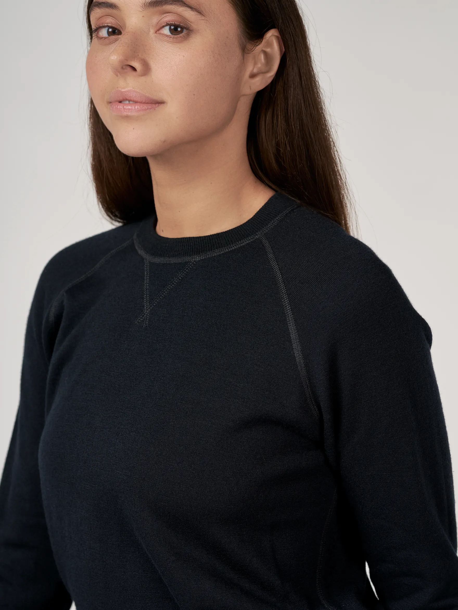 Sweatshirt i merinouldfrotté til kvinder