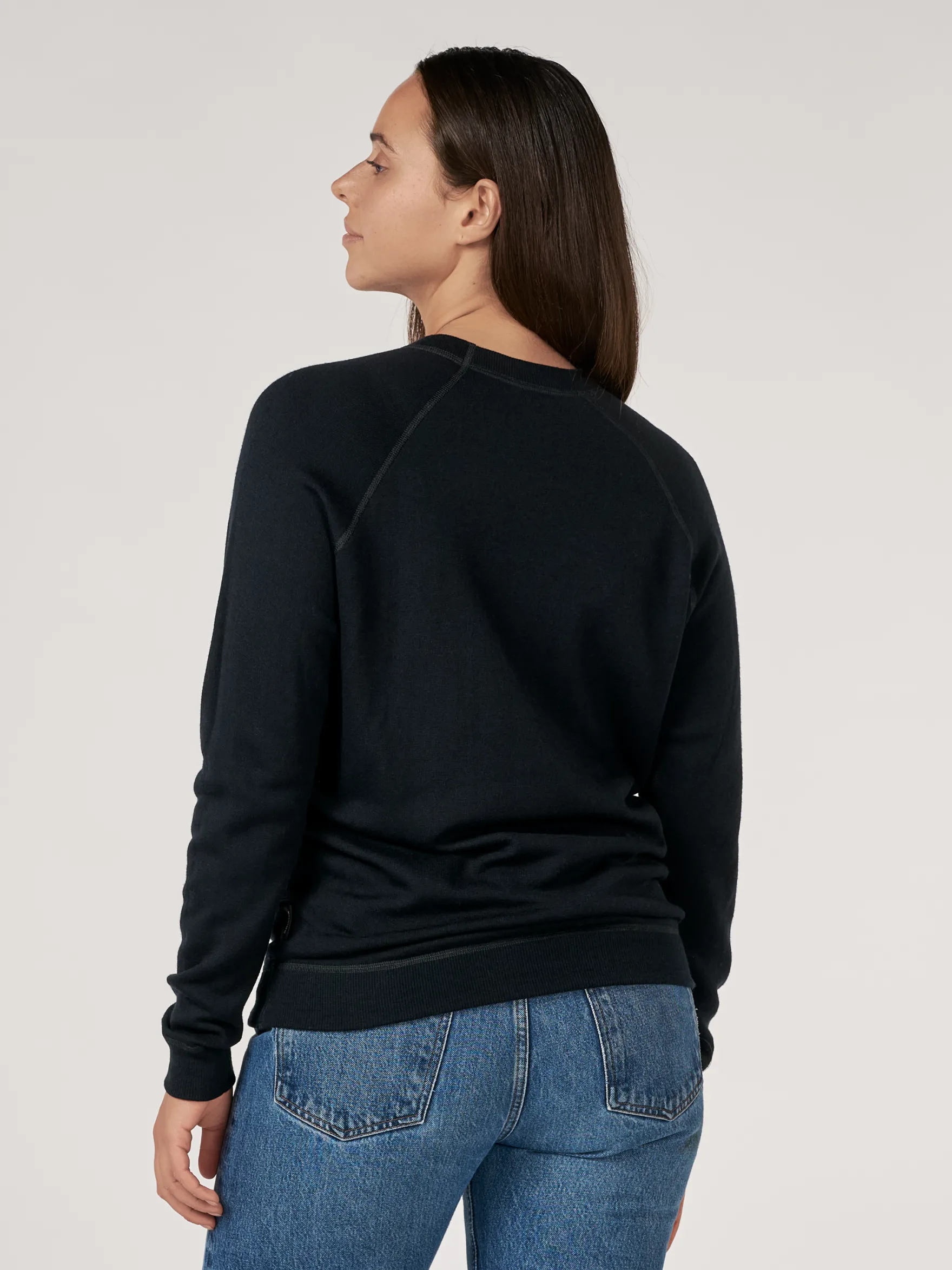 Sweatshirt i merinouldfrotté til kvinder