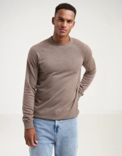 Sweatshirt i merinouldfrotté til mænd