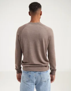 Sweatshirt i merinouldfrotté til mænd