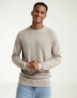Sweatshirt i merinouldfrotté til mænd