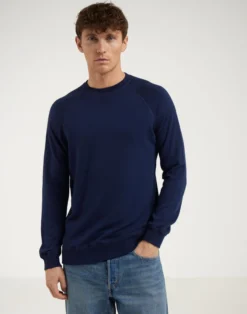 Sweatshirt i merinouldfrotté til mænd