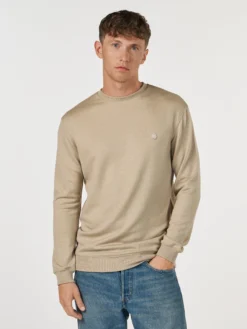 Sweatshirt i merinould til mænd