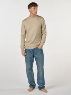Sweatshirt i merinould til mænd