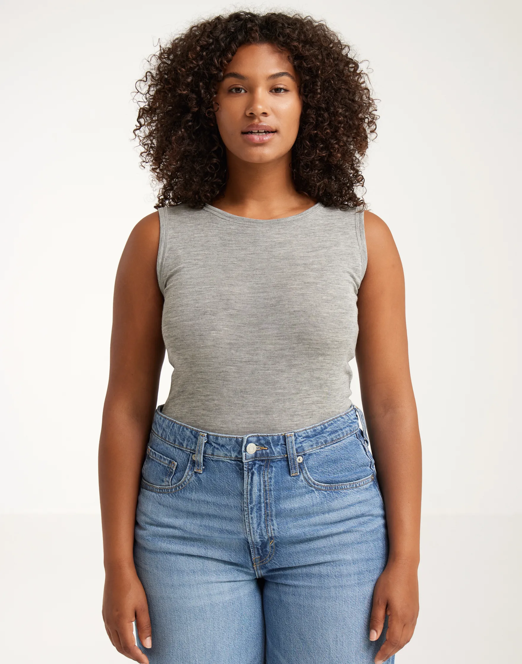 Tank top i merinould/silke til kvinder