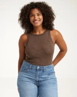 Tank top i merinould/silke til kvinder
