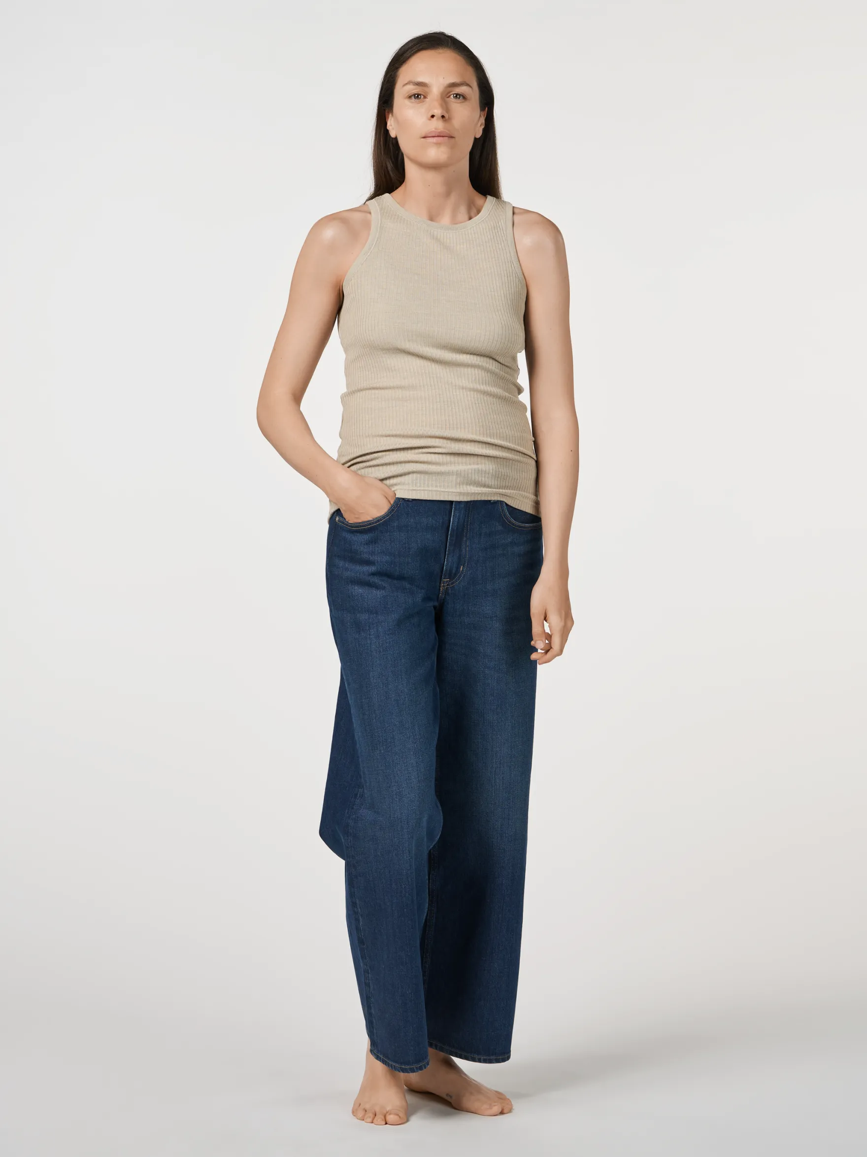 Tanktop i merinould til kvinder