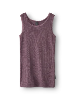 Tank top med hulmønster i merinould/silke til børn
