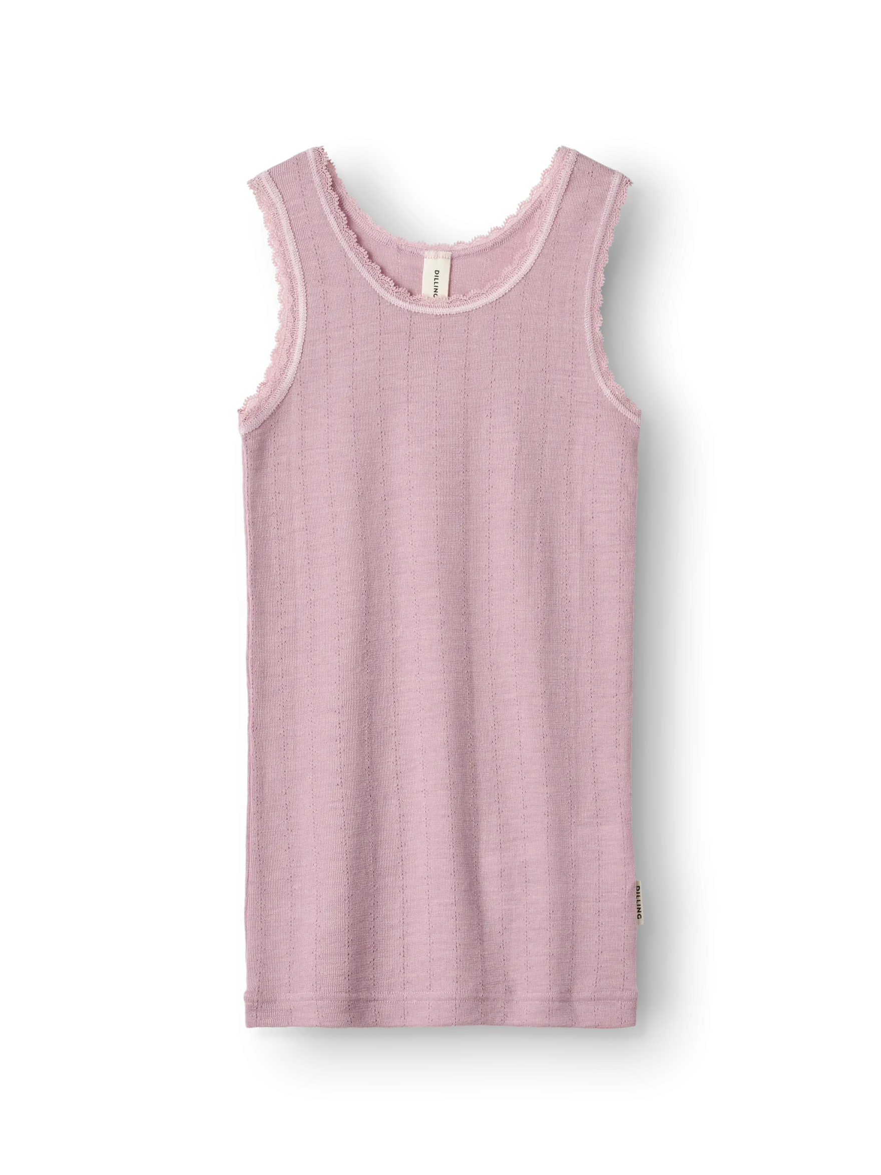 Tank top med hulmønster i merinould/silke til børn