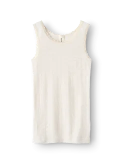 Tank top med hulmønster i merinould/silke til børn