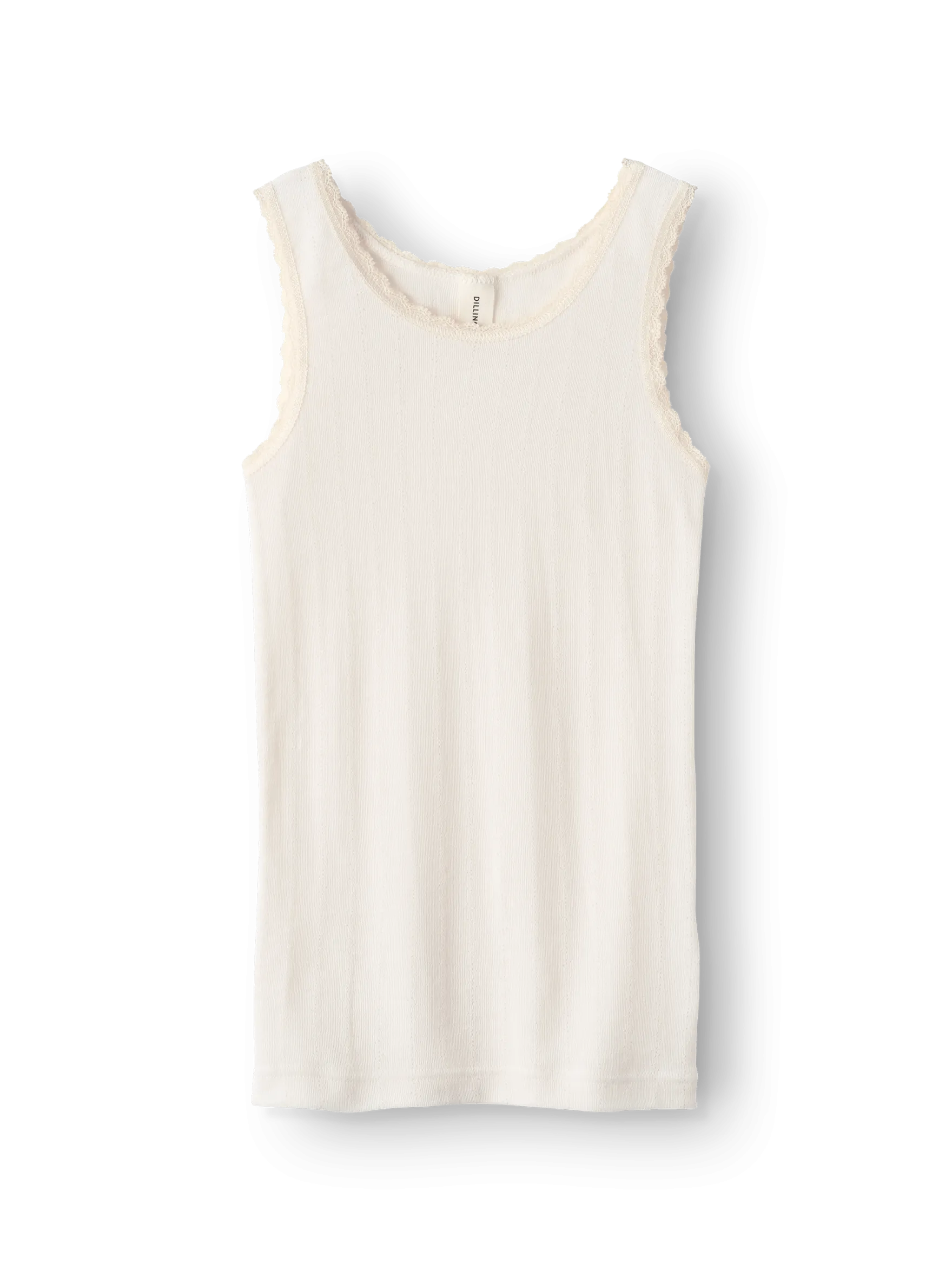 Tank top med hulmønster i merinould/silke til børn