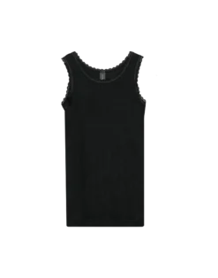 Tank top med hulmønster i merinould/silke til børn