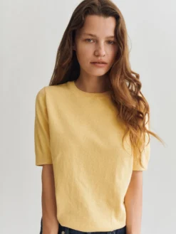 T-shirt i bomuldsstrik til kvinder